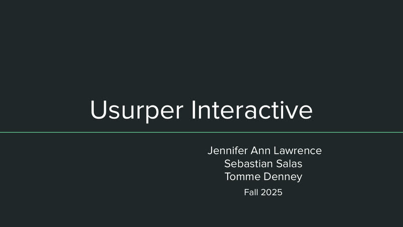 Usurper Interactive business plan — first page